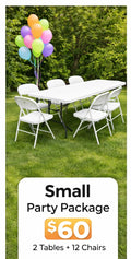 Small Party Package table and chairs