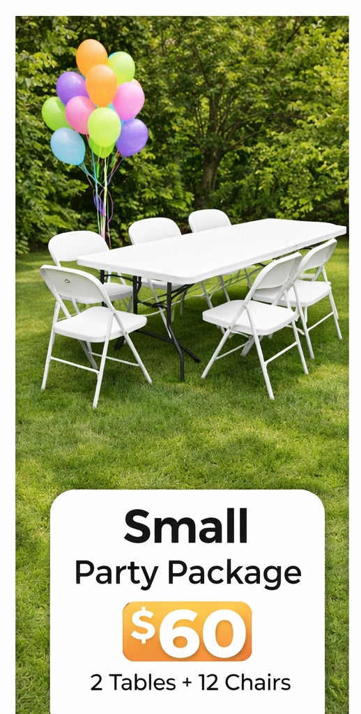 Small Party Package table and chairs